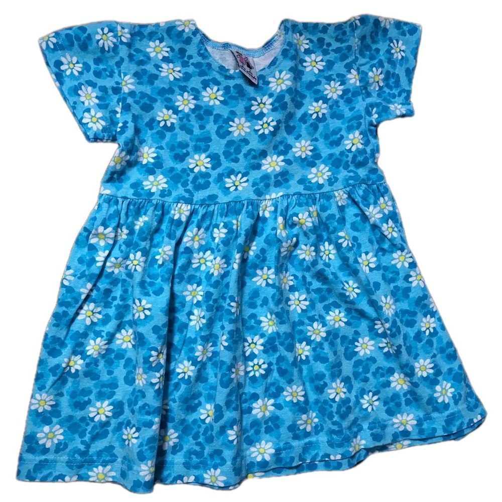 Girls Cotton Daisy Dress 3T Girlfriends by Anita G Floral Blue Flower Print